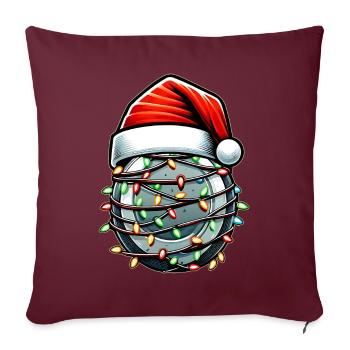 Disc Golf Disc Golfing Disc Golfer Chapeau de Père Noël - Housse de coussin décorative 45 x 45 cm - bordeaux - Devant