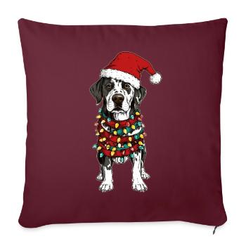 Chapeau de Noël Dalmatien Noël - Housse de coussin décorative 45 x 45 cm - bordeaux - Devant