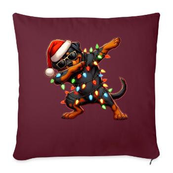 Lunettes de soleil à pois Rottweiler Chien Mignon Blanc - Housse de coussin décorative 45 x 45 cm - bordeaux - Devant