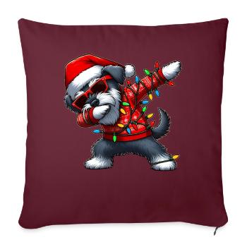Tupfende Schnauzer Hund Sonnenbrille Niedlich Weih - Sofakissenbezug 45 x 45 cm - Burgunderrot - Vorne