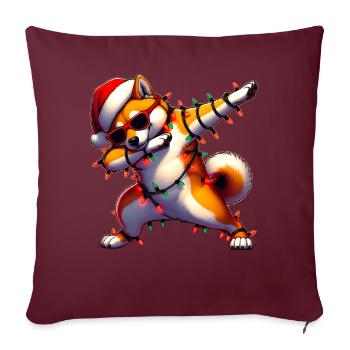 Tupfende Shiba Inu Hundesonnenbrille Niedlich Weih - Sofakissenbezug 45 x 45 cm - Burgunderrot - Vorne