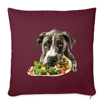 Dogue allemand - Housse de coussin décorative 45 x 45 cm - bordeaux - Devant