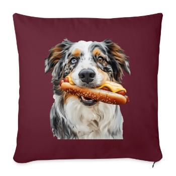 Berger australien - Housse de coussin décorative 45 x 45 cm - bordeaux - Devant