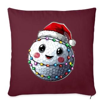Mignon Golf Balle Golfer Golf Père Noël - Housse de coussin décorative 45 x 45 cm - bordeaux - Devant