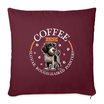 Café et Slovensky hrubosrsty stavac - Housse de coussin décorative 45 x 45 cm - bordeaux - Devant