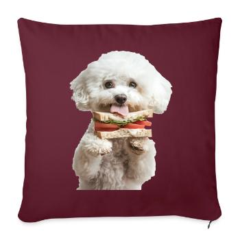Bichon Frisé - Housse de coussin décorative 45 x 45 cm - bordeaux - Devant