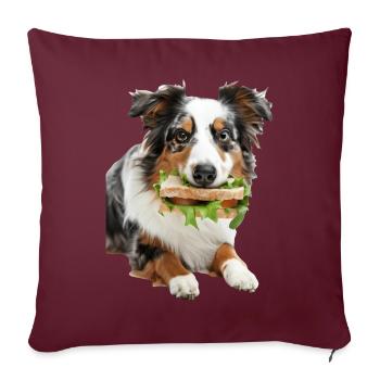 Berger australien - Housse de coussin décorative 45 x 45 cm - bordeaux - Devant