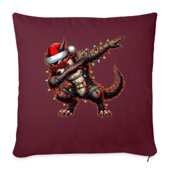 Dabbing loup-garou lunettes de soleil Noël mignon - Housse de coussin décorative 45 x 45 cm - bordeaux - Devant