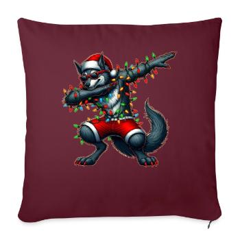 Dabbing loup-garou lunettes de soleil Noël mignon - Housse de coussin décorative 45 x 45 cm - bordeaux - Devant