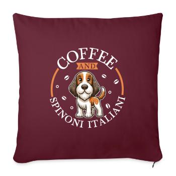 Café et Spinone Italiano - Housse de coussin décorative 45 x 45 cm - bordeaux - Devant