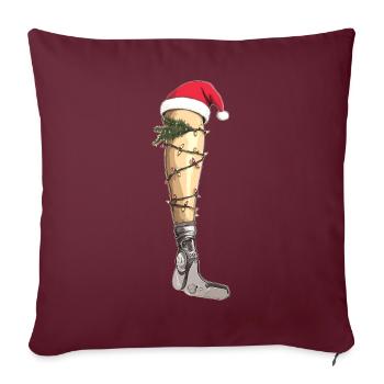 Beinprothese Amputierter Amputierter Weihnachtshut - Sofakissenbezug 45 x 45 cm - Burgunderrot - Vorne