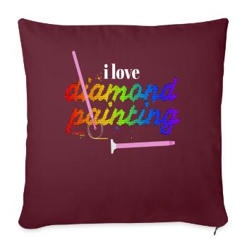 J’adore la peinture au diamant - Housse de coussin décorative 45 x 45 cm - bordeaux - Devant