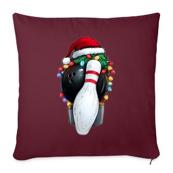 Bowling melon chapeau de Noël Noël - Housse de coussin décorative 45 x 45 cm - bordeaux - Devant