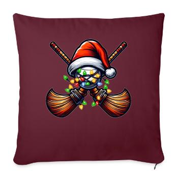 Ballon Chapeau de Noël Noël - Housse de coussin décorative 45 x 45 cm - bordeaux - Devant