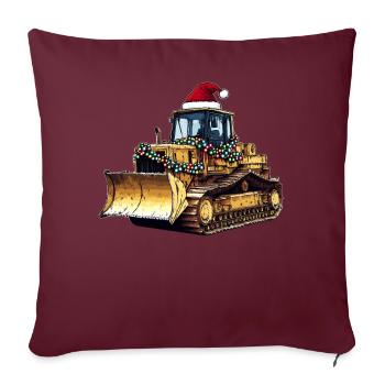 Bulldozer Weihnachtsmütze Xmas - Sofakissenbezug 45 x 45 cm - Burgunderrot - Vorne