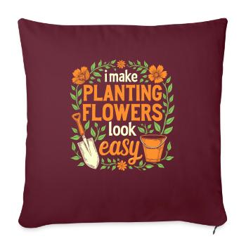 Jardinier - Housse de coussin décorative 45 x 45 cm - bordeaux - Devant