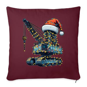 Kranführer HEO Heavy Equipment Weihnachtsmütze - Sofakissenbezug 45 x 45 cm - Burgunderrot - Vorne