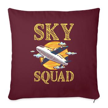 Flugbegleiter Stewardess Kader - Sofakissenbezug 45 x 45 cm - Burgunderrot - Vorne