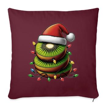 Kiwi Fruit Chapeau de Noël - Housse de coussin décorative 45 x 45 cm - bordeaux - Devant