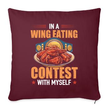 Concours de mangeurs d’ailes de poulet Wettessen - Housse de coussin décorative 45 x 45 cm - bordeaux - Devant