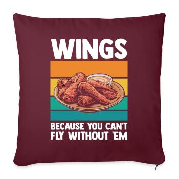 Des ailes parce que vous ne pouvez pas voler sans elles - Housse de coussin décorative 45 x 45 cm - bordeaux - Devant