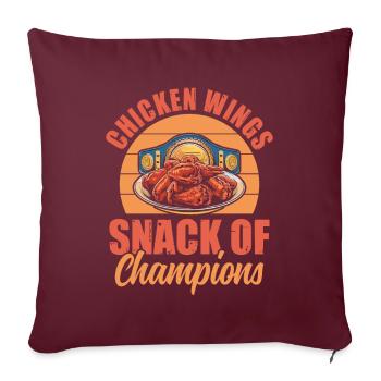 Ailes de poulet Snack Of Champions Wings Lover - Housse de coussin décorative 45 x 45 cm - bordeaux - Devant