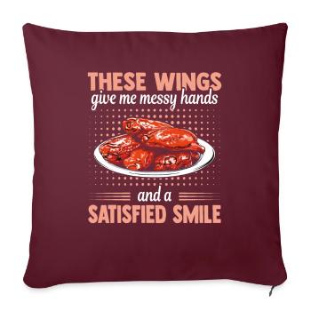 Ailes de poulet chaudes sauce Buffalo Mains en désordre - Housse de coussin décorative 45 x 45 cm - bordeaux - Devant