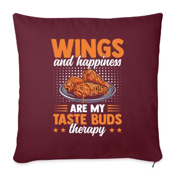 Ailes de poulet Thérapie des papilles gustatives Saucy Hühnchen - Housse de coussin décorative 45 x 45 cm - bordeaux - Devant