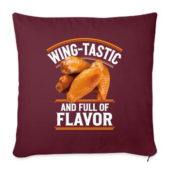 Ailes De Poulet Wing-Tastic Et Pleines De Saveur - Housse de coussin décorative 45 x 45 cm - bordeaux - Devant