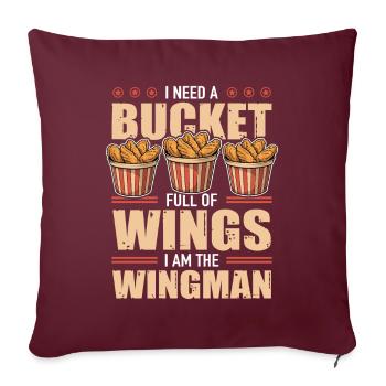 Seau De Poulet Plein D’ailes Je Suis L’Ailier - Housse de coussin décorative 45 x 45 cm - bordeaux - Devant