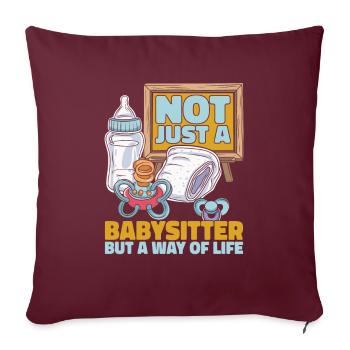 Baby-sitter - Housse de coussin décorative 45 x 45 cm - bordeaux - Devant