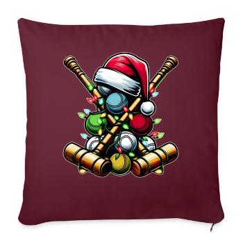 Croquet boule Bunch Père Noël - Housse de coussin décorative 45 x 45 cm - bordeaux - Devant