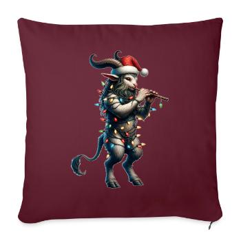 Faun Satyres Chèvre Hommes Grec Ancien Noël - Housse de coussin décorative 45 x 45 cm - bordeaux - Devant