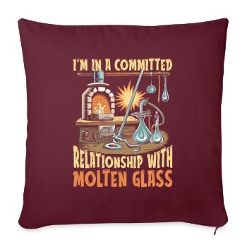 Soufflage de verre - Housse de coussin décorative 45 x 45 cm - bordeaux - Devant