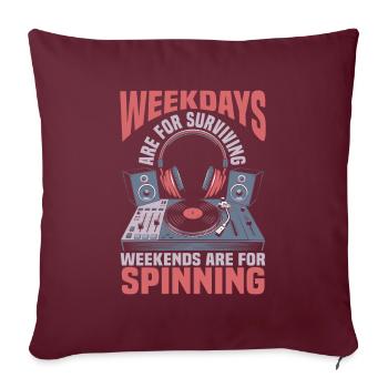 Dj Disc Jockey - Housse de coussin décorative 45 x 45 cm - bordeaux - Devant