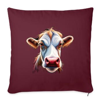 tête de vache tête de vache fermier brun élevage de vaches - Housse de coussin décorative 45 x 45 cm - bordeaux - Devant