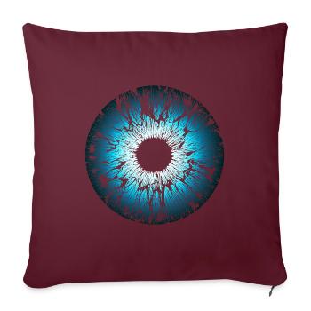 Auge, Iris, Blau, Mandala, Pupille, Augen - Sofakissenbezug 45 x 45 cm - Burgunderrot - Vorne