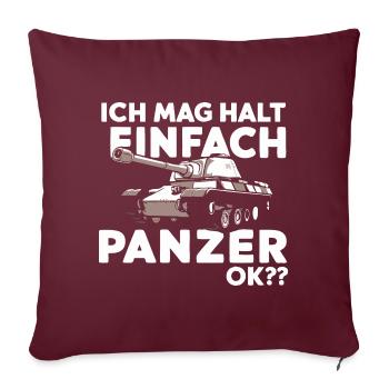 Panzer Kampfpanzer Panzerkampfwagen Panzerfahrer - Sofakissenbezug 45 x 45 cm - Burgunderrot - Vorne