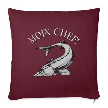 Esturgeon Moin Chef de l’élevage de parasites perturbateurs poissons parasites - Housse de coussin décorative 45 x 45 cm - bordeaux - Devant