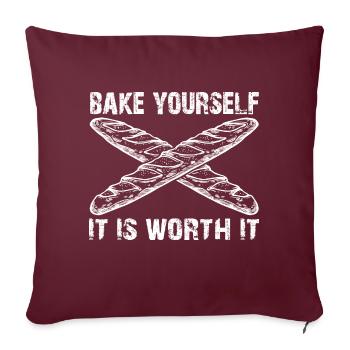 Selber backen lohnt sich - Sofakissenbezug 45 x 45 cm - Burgunderrot - Vorne