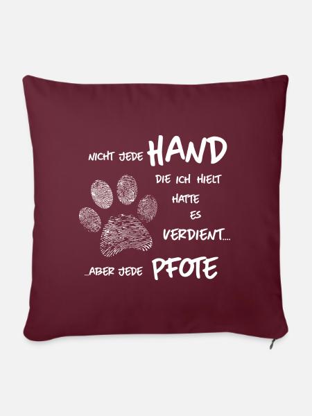 Hand Pfote Hund - Sofakissenbezug 45 x 45 cm - Burgunderrot
