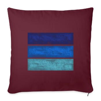 Rectangles bleus - Housse de coussin décorative 45 x 45 cm - bordeaux - Devant