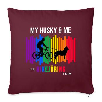 bikejöring husky zughund zughundesport hundesport - Housse de coussin décorative 45 x 45 cm - bordeaux - Devant