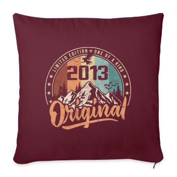Original 2013 Rétro Cadeau Anniversaire Né En 2013 - Housse de coussin décorative 45 x 45 cm - bordeaux - Devant