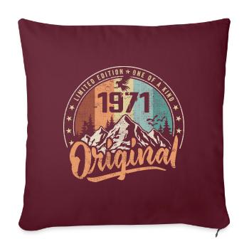 Original 1971 Retro Geburtstagsgeschenk Jahrgang 1971 - Sofakissenbezug 45 x 45 cm - Burgunderrot - Vorne