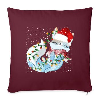 Cadeau mignon renard arctique - Housse de coussin décorative 45 x 45 cm - bordeaux - Devant