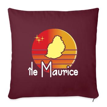 belle idée cadeau souvenir de l'île Maurice - Housse de coussin décorative 45 x 45 cm - bordeaux - Devant