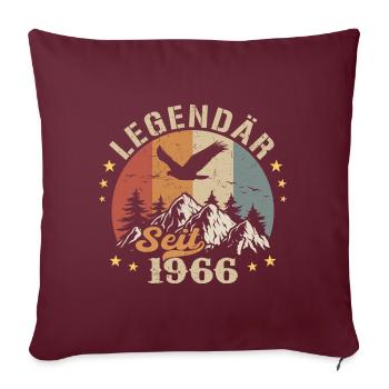 Légendaire depuis 1966 Vintage Vintage Anniversaire - Housse de coussin décorative 45 x 45 cm - bordeaux - Devant