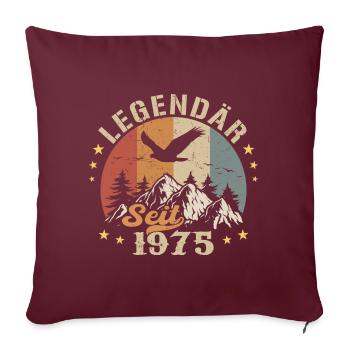 Légendaire depuis 1975 Vintage Vintage Anniversaire - Housse de coussin décorative 45 x 45 cm - bordeaux - Devant