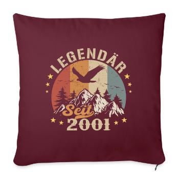 Legendär seit 2001 Jahrgang Vintage Geburtstag - Sofakissenbezug 45 x 45 cm - Burgunderrot - Vorne